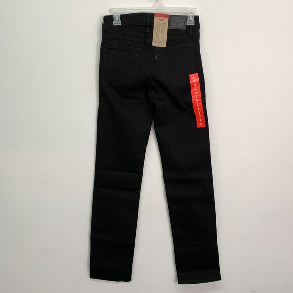 Levi's Women's 2 Jeans 314 Shaping Straight Black Stellar Stretch Jeans W26 L32 - Picture 3 of 8